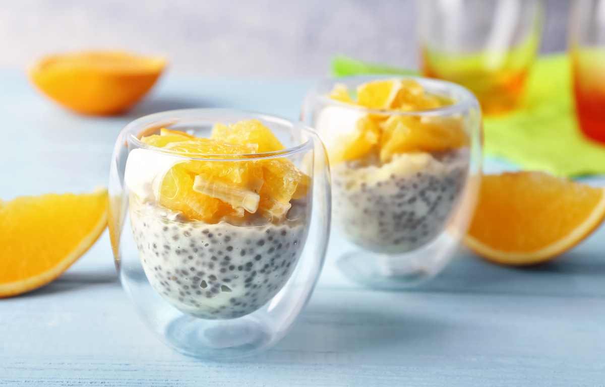 Healthy Chia Seed Pudding With Coconut Milk And Greek Yogurt The